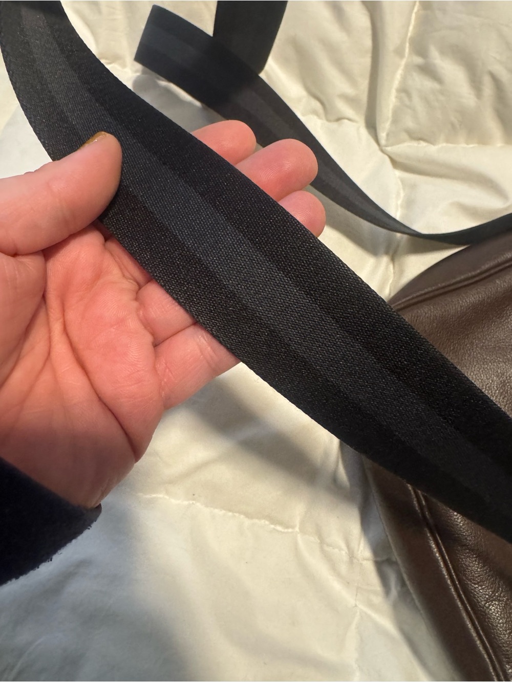 Leather Crossbody Bag in Dark Brown - Picture 5 of 6